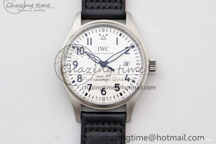 MIROTIME 0503 UrbanStyle Mark XVIII IW327012 SS M+F 1:1 Best Edition White Dial on Black Leather Strap A 7054